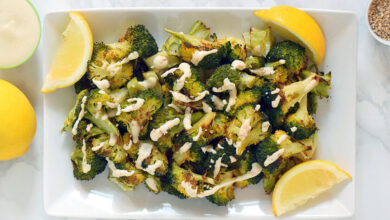 Photo of «Receta saludable: Brócoli al horno con salsa de tahina y limón»